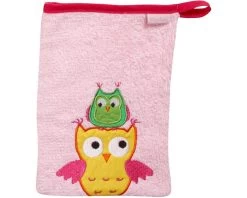 Playshoes Geschenkset Rosa Eule Kapuzen Badetuch + Waschhandschuh Ökotex100 -Baby Produkte Geschäft waschhandschuh eule rosa 1280x1280