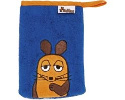 Playshoes Geschenkset DIE MAUS Blau Kapuzen Badetuch + Waschhandschuh Ökotex100 -Baby Produkte Geschäft waschhandschuh sendung maus marine 1280x1280